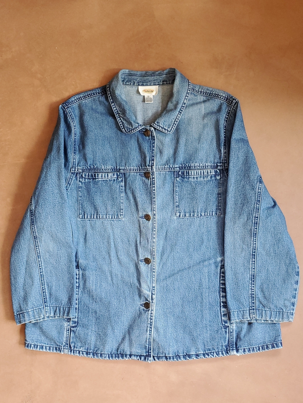 Talbots Mid-Blue Denim Shacket Jacket XL - Picture 9 of 9
